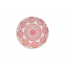 Cabochon Trachtenknopf, weiß-rosa, 20mm